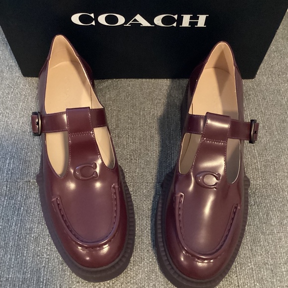 COACH Women's Liv Leather Mary Jane Flats, size 8.5 - Picture 1 of 13